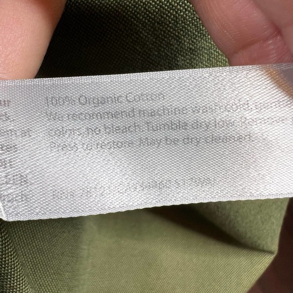 EILEEN FISHER COLLARLESS ORGANIC COTTON JACKET ARMY GREEN Size Medium - Picture 8 of 8